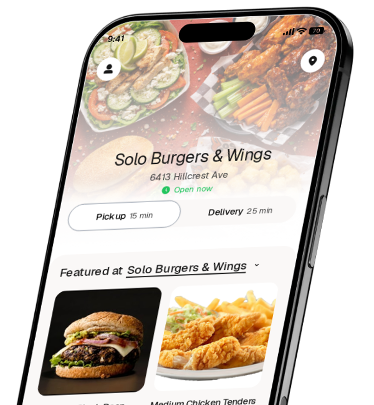 Solo Burgers & Wings app preview