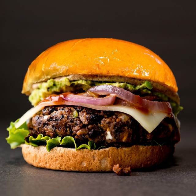 Meatless Black Bean Burger 🌱.